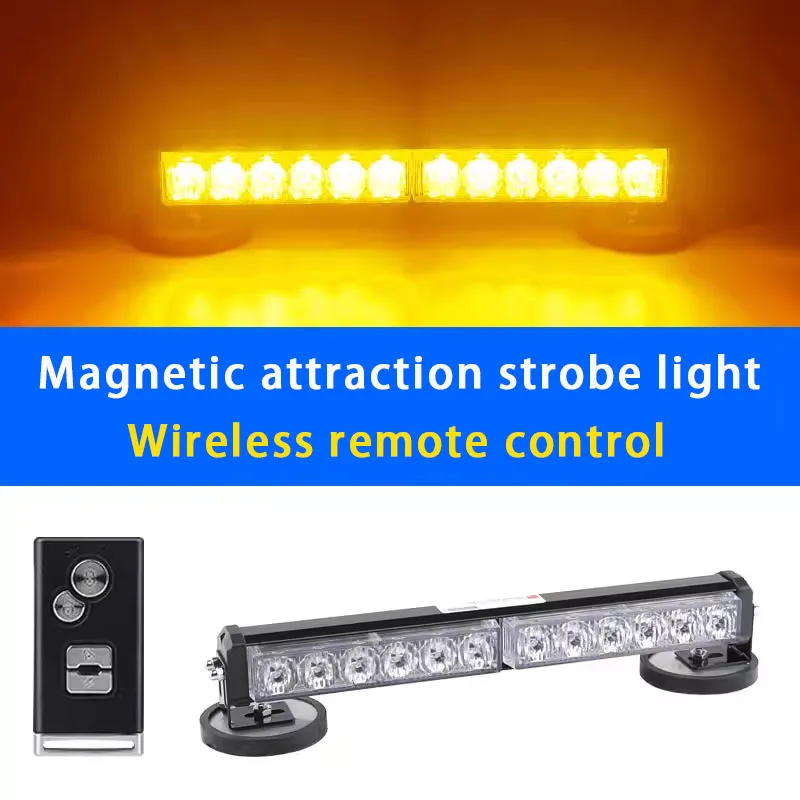 Industrial Laser Pointer 24V - 車の充電式警告灯点滅マグネット吸引ポータブル LED 天井ストロボランプモバイルレスキュー赤青アンバー 12V 24V