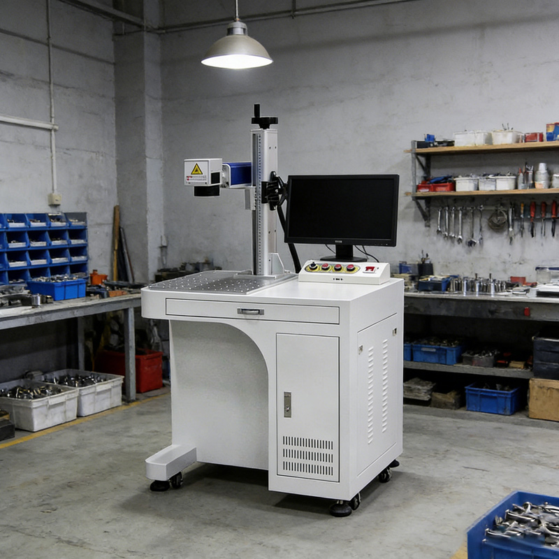 Industrial Laser Marking Machine - ファイバーレーザーマーキングマシン 50W CNC 空冷式金属彫刻ロータリーアタッチメント高精度工業用彫刻機 DXF/BMP/AI対応