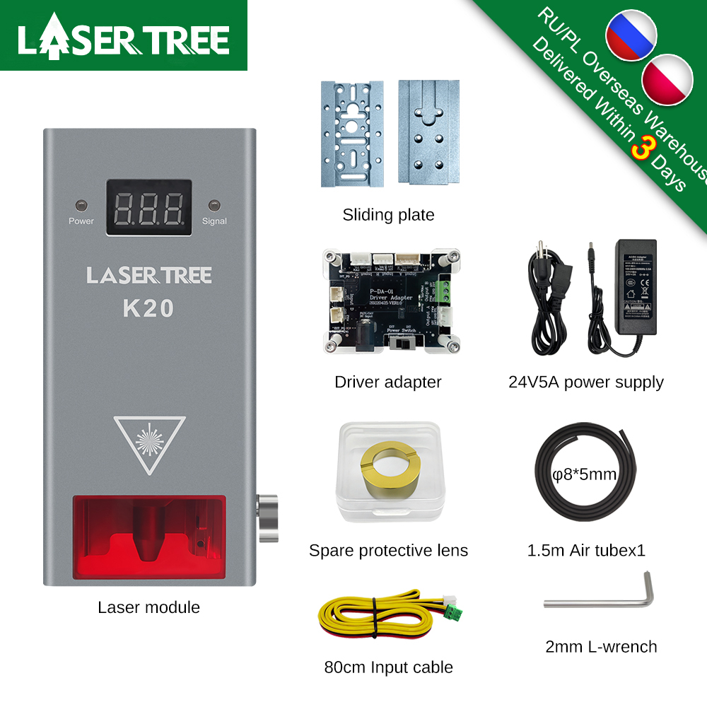 Industrial Laser Tool - レーザー光電源レーザーヘッド、青色光ttlレーザーモジュール、CNC彫刻機、木材切断、DIYツール、20w、10w、5w、450nm
