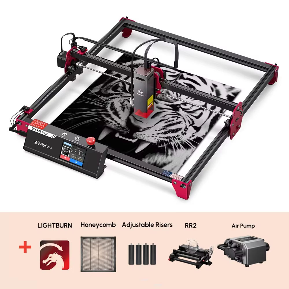 Industrial Laser Tool - Algolaser DIYキットMK2 40*43cm CNCレーザーカッター彫刻機 エアアシスト WiFiテーブル